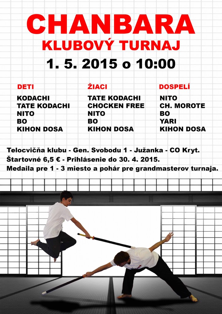 Chanbara klubový turnaj 1.5.2015